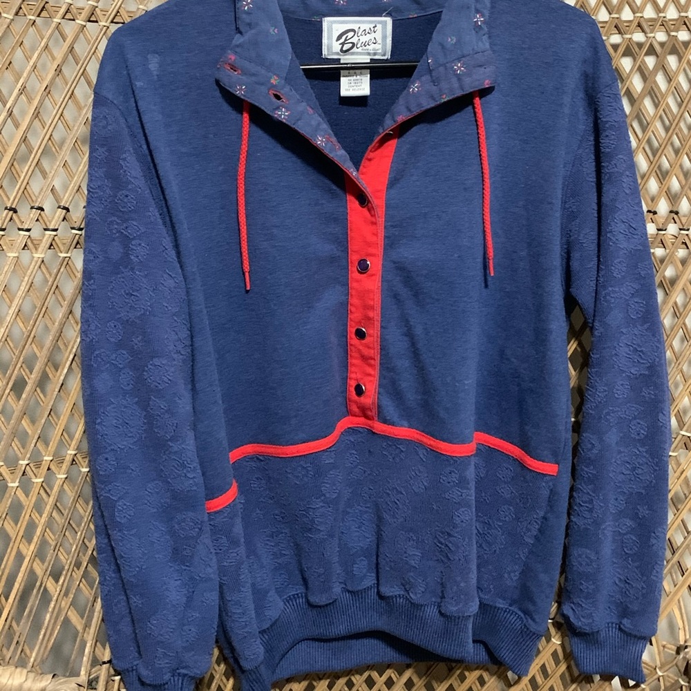 Vintage 90s Blast Blues half button down shirt